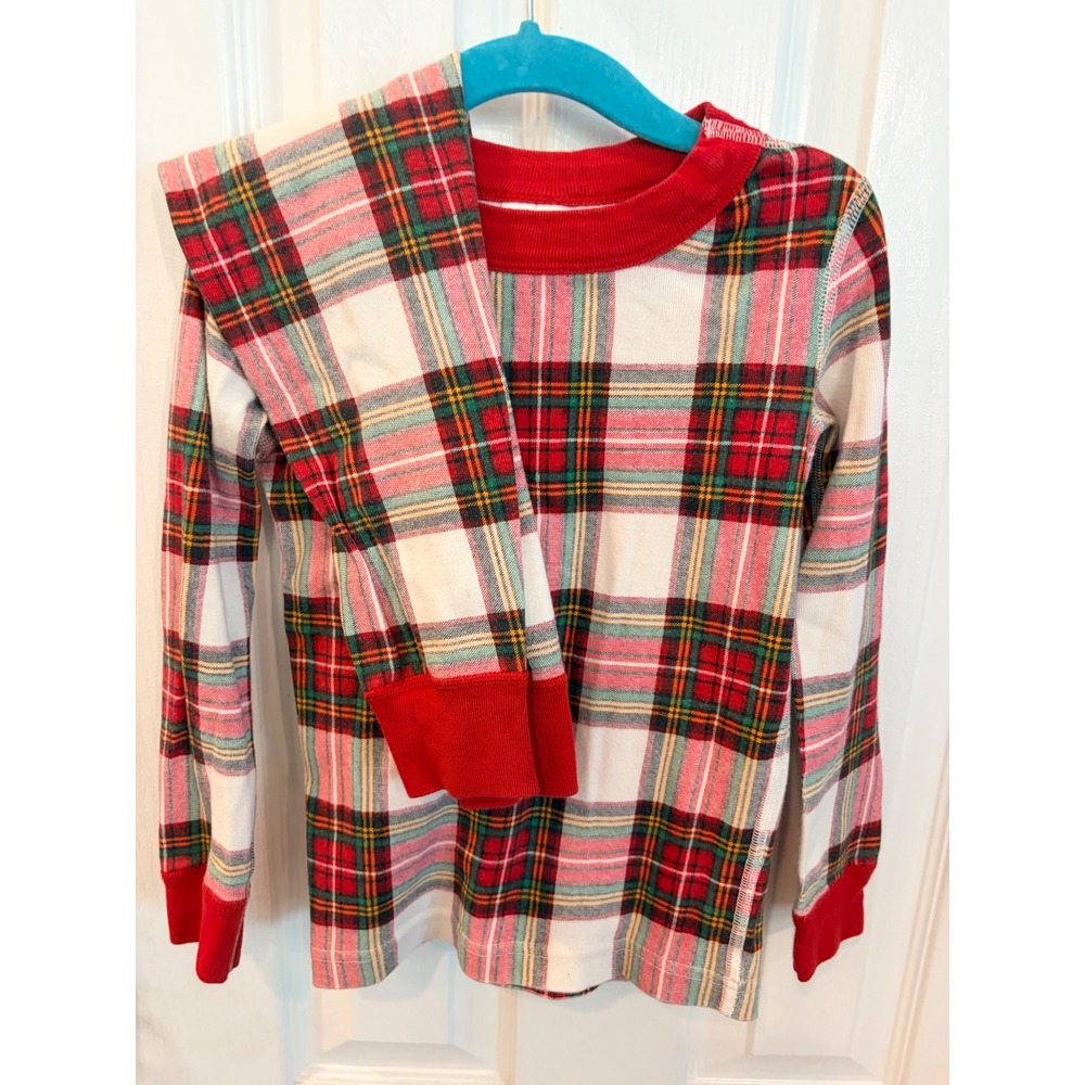 Hanna Andersson Pajama Set Red Plaid Organic Cotton Holiday Sleepwear US 5 110cm